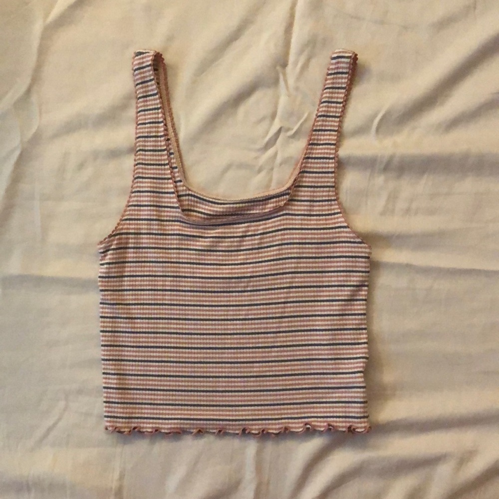 Soft and sexy Pink white and grey tank
